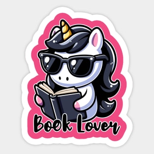 Cute Unicorn Book Lover Sticker